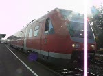 612 096-3 mit RE nach Gera Hbf fährt in Wiesau (Oberpf) ab